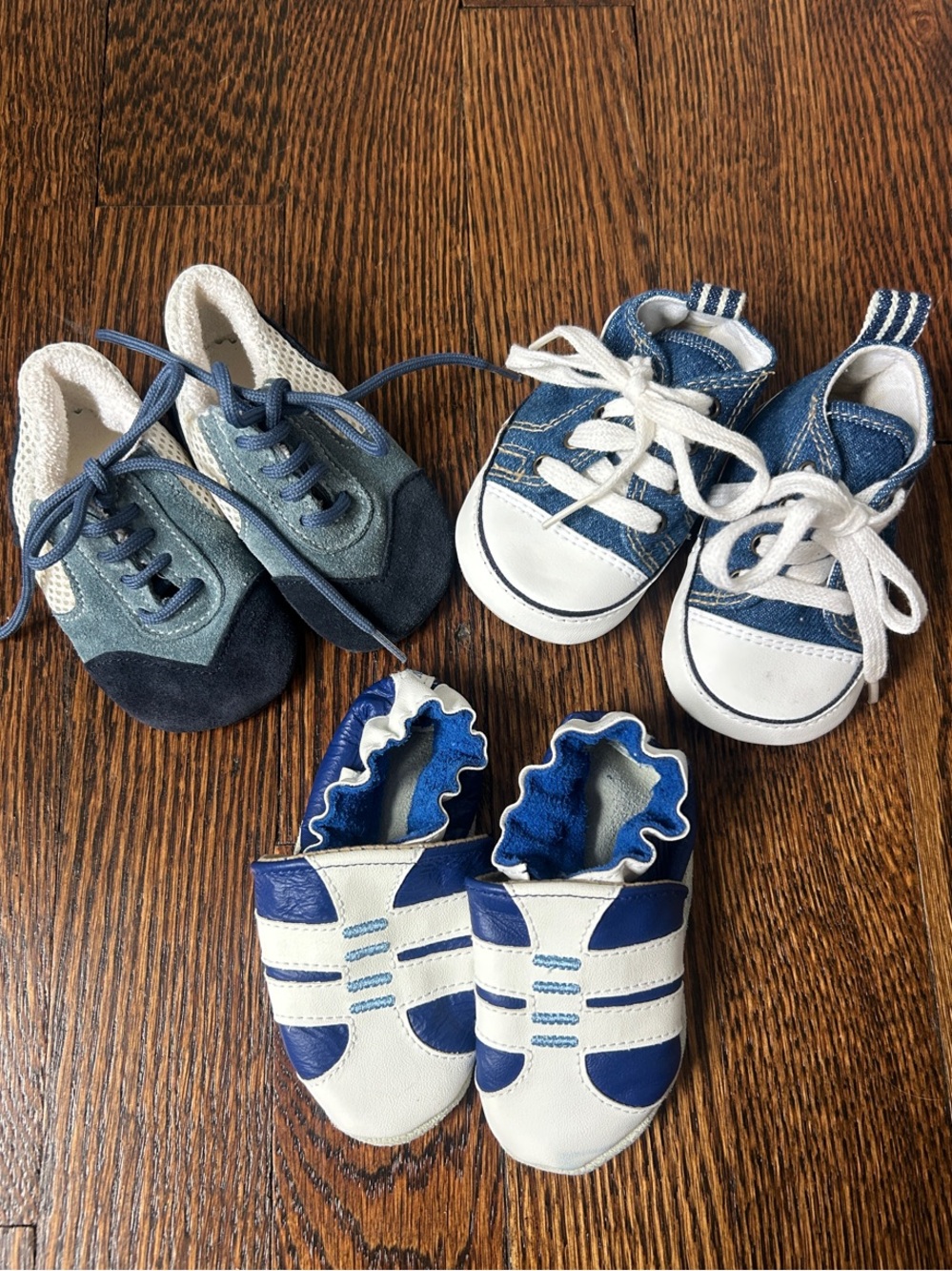 3 Pair Baby Boy Shoes Bundle - Robeez, Story Loris, Oshkosh - size O